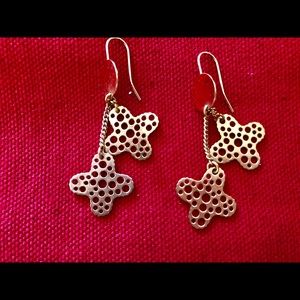 Gold plated pierced earrings.